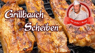 Grillbauch selber machen  Bauchscheiben vorbehandelt  Opa Jochens Rezept [upl. by Llebyram]