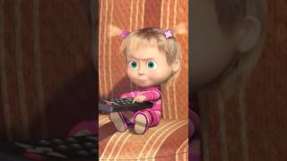 Snow on TV 📺❄️🌨️ shorts AndAction mashaandthebear cartoon [upl. by Ardnazil]