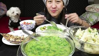 Mukbang Manipuri Food Ooti And Erombagreen peas with spinach and spicy bamboo shoots [upl. by Byrn]