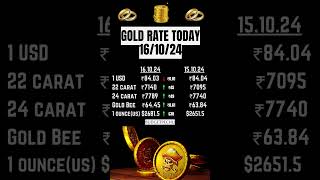 GOLD RATE TODAY 161024 shorts gold budgetpechu finance shorts money goldrates dailygold [upl. by Nyrret276]