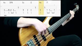 Radiohead  Karma Police Bass Cover Play Along Tabs In Video [upl. by Lesab]