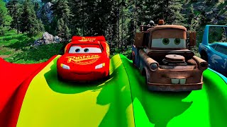 Big amp Small McQueen vs Chick Hicks vs Tow Mater vs King Dinoco vs Duch Hudson  BeamNG [upl. by Yehtomit]