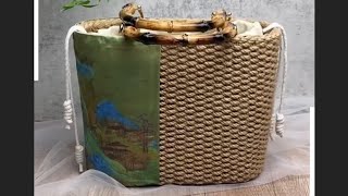 How to make purse with jute rope 5 Jute craft Projects  5 amazing ideas with jute jute baskets [upl. by Evangelia343]