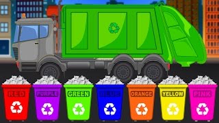 Learn Colours with Garbage Trucks  Learn Colors for Toddlers  Fun Educational Videos [upl. by Lehcem841]