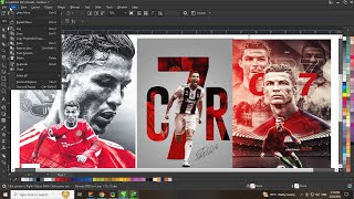 How to Create Epic Poster Design for Cristiano Ronaldo  Coreldraw Tutorial [upl. by Oinota]