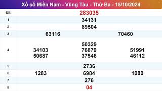 Xổ Số Vũng Tàu 15102024  XSVT 1510 [upl. by Molohs]