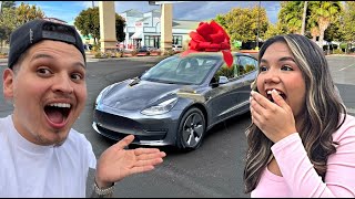 SURPRISING BABY SISTER W BRAND NEW TESLA [upl. by Tedman]