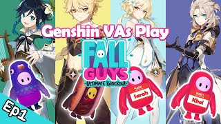 Voice Actors play FALL GUYS ft Zach Aguilar Khoi Dao and Sarah MillerCrews  Part 1 [upl. by Enyaw58]