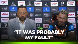 Benji positive despite 3rd straight spoon  Wests Tigers Press Conference  Fox League [upl. by Strauss]