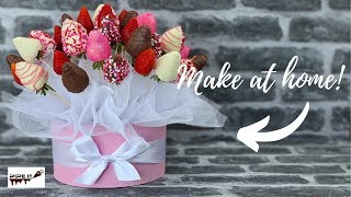 Pink Strawberry Bouquet  Chocolate Covered Strawberries  Valentines Day Gift [upl. by Anirrak]