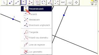 GeoGebra lectia 4 Perpendiculara paralela bisectoare mediatoare tangenta la cerc [upl. by Egief161]