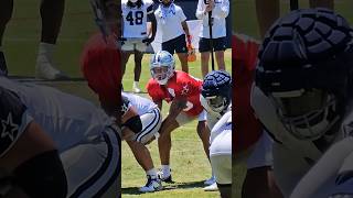 DallasCowboys Trey Lance throws it right to Markquese Bell NFL football shorts [upl. by Ellemac]