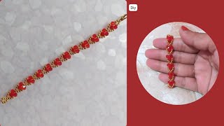 Easy to make bicones bracelet for beginnersHow to make bracelet with bicones beadingtutorial diy [upl. by Halliday]