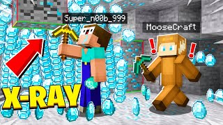 I CAUGHT MY NOOB FRIEND Using XRAY and FORTUNE 1000 in MINECRAFT [upl. by Atinram]