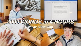 WRITING a 2000 WORD ESSAY in 4 HOURS  how to write a PAPER in 1 DAY finishing my assignments fast [upl. by Airetas816]