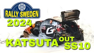 KATSUTA OUT ON SS10  WRC RALLY SWEDEN 2024  day 3 [upl. by Duer]