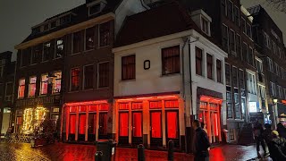 Red Light District Walking Tour  Amsterdam Netherlands Unedited 4k [upl. by Aduhey]