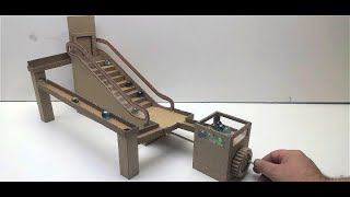 How to make Marble Run with escalator out of cardboard [upl. by Atirahs22]