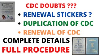 CDC RELATED DOUBTS  RENEWAL STICKERS  DUPLICATE CDC  RENEWAL CDC ALL IN SAME VIDEO  MUST WATCH [upl. by Cathi727]