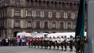 Flag Lowering Ceremony in Zocalo Mexico City [upl. by Alcus711]