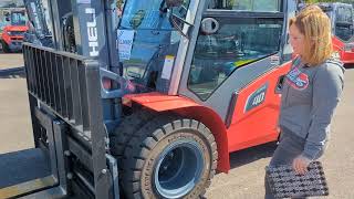 FOR SALE  Used like new 2024 Heli Pneumatic Forklift with heated cab  very low hours  E013503 [upl. by Bahe]