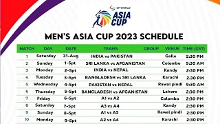 Asia Cup 2023 Schedule  Asia Cup 2023 Time Table  Asia Cup 2023 News [upl. by Theone]