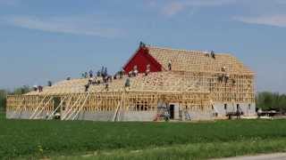 Extended  Uncut  Amish Barn Raising  May 13th 2014 in 6 minutes amp 40 seconds [upl. by Niad]