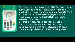 Montrer code RESPONSE plus longtemps sur lecteur de carte BNP Paribas Fortis 022024 [upl. by Holds]