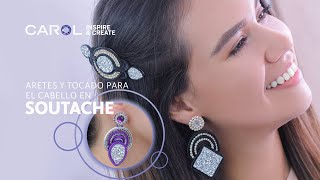 ✨CÓMO HACER ARETES Y TOCADO PARA EL CABELLO EN SOUTACHE✨ [upl. by Llenrrad197]