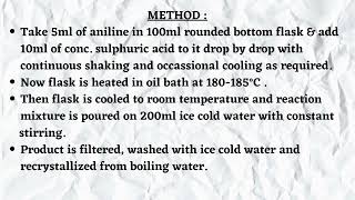 SULPHONATION  preparation of sulphanilic acid from aniline [upl. by Nawiat388]