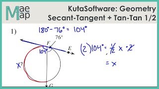 KutaSoftware Geometry SecantTangent And TangentTangent Angles Part 1 [upl. by Waylen]