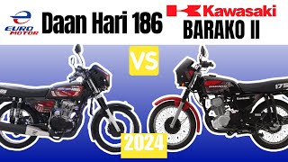 Euro Motor Daan Hari 186 vs Kawasaki Barako II  Side by Side Comparison  Specs amp Price  2024 [upl. by Bledsoe526]