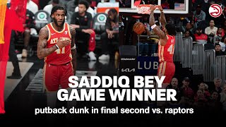 SADDIQ GAME WINNER Beys putback dunk lifts Hawks over Raptors [upl. by Aiem]