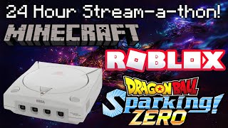 🔴LIVE – 24Hour Streamathon Sparking Zero Roblox FPS Minecraft and Console Work [upl. by Enelyam]