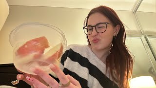 asmr planning out my week apple mukbang  chewing sounds [upl. by Esilrac240]