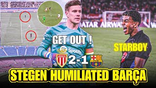 Ter Stegen GET OUT 😡 Lamine Yamal🔥 Monaco vs Barcelona 21 Match Review UEFA Champions League [upl. by Orella]