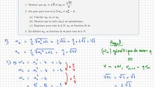 Suite • Un1√Un²12 à laide dune suite géométrique VnUn²4 • Première S • Un classique [upl. by Aniela4]