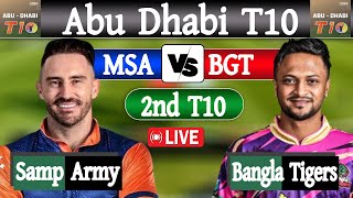 Abu Dhabi T10 2024  live cricket match today  Bangla Tigers vs Morrisville Samp Army 2nd Match [upl. by Dnamron779]