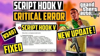 How to Fix Script hook V Critical Error GTA 5  Script hook V New Update V3407 [upl. by Ayra]