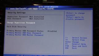 Asus EeePC 1000HE BIOS 720p HD [upl. by Sutsuj]