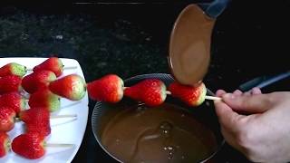 🍓Espetinhos De Morango E ChocolateReceita Cozinha Com A Gente [upl. by Dora]