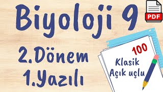 Biyoloji 9 Sınıf 2 Dönem 1 Yazılı MEB Senaryolara göre açık uçlu  klasik PDF [upl. by Freda525]