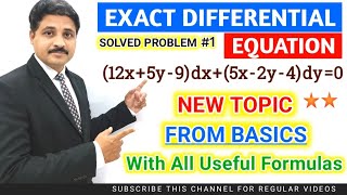 EXACT DIFFERENTIAL EQUATION SOLVED PROBLEM 1  FIRST ORDER DIFFERENTIAL EQUATION TIKLESACADEMY [upl. by Anoek586]