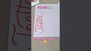 JOETTA🙏Comment your name 🙏 alliswell trendingcalligraphy thankyou namecalligraphy namelettering [upl. by Aivan]