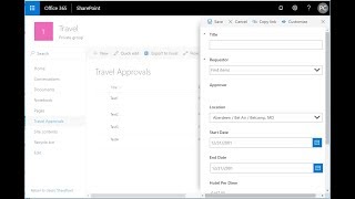 Travel Approvals With Per Diem Calculations  SharePoint PowerApps O365 Flow [upl. by Eilsel]