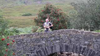 The Old Rustic Bridge on an old rustic bridge in Mull Piping 100 day 34 [upl. by Aissirac]