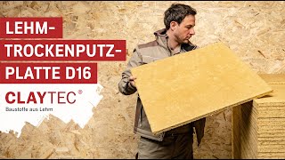 CLAYTEC Anwendungsvideo LehmTrockenputzplatte D16 [upl. by Suiratnauq]