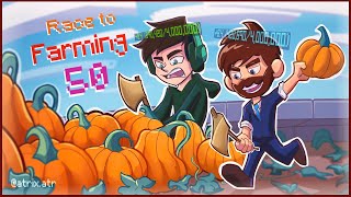 Winning the race to farming 50 Hypixel SkyBlock [upl. by Nonnahs419]