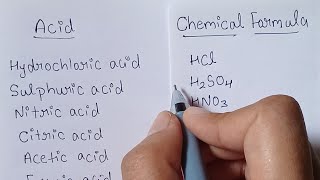 Learn Acid with their chemical formula [upl. by Arnold]