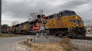 Engineer throws it into notch 8 UP 5334 leads eastbound loaded ethanol on Halloween 103124 [upl. by Ocirred]